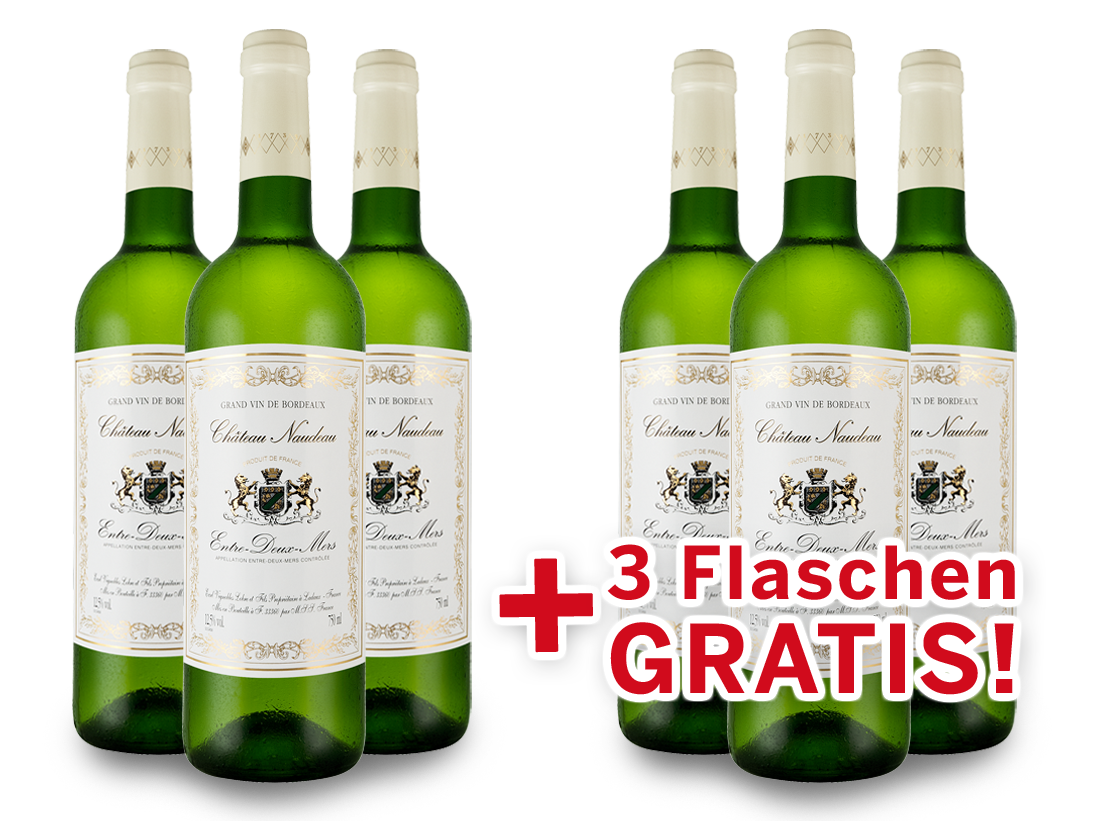 Vorteilspaket 6 fr 3 Schrder & Schler Chteau Naudeau Blanc8,89? pro l