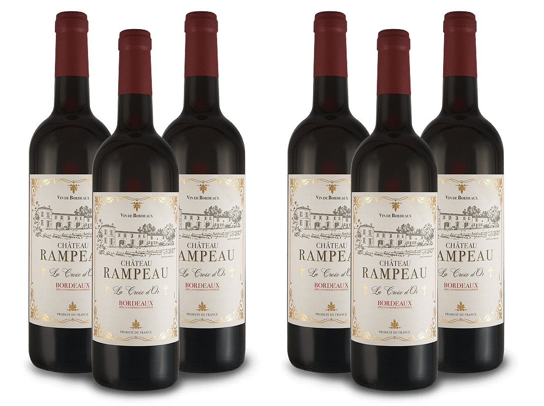 Weinpaket 6 für 3 Château Rampeau Bordeaux | ebrosia