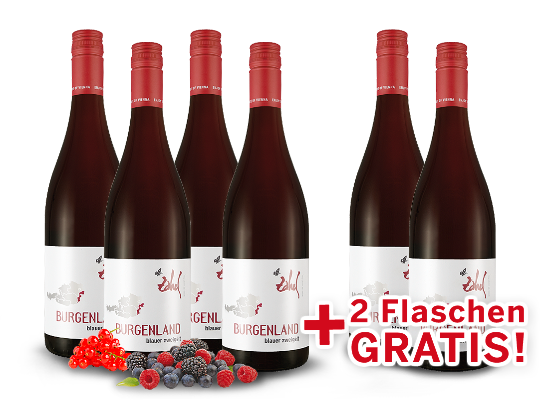 Zahel Blauer Zweigelt Rotwein-Vorteilspaket 4+29,98€ pro l